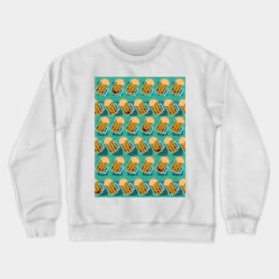 Cute Emoji Beer Pattern Crewneck Sweatshirt